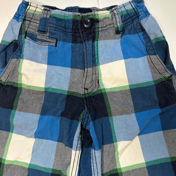 GapKids Boys Blue Plaid Adjustable Waist Shorts Size 6 - Picture 2 of 5